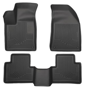 Chrysler 200 Floor Liners - Front + Second Seat - Husky Liners - WeatherBeater - Black - 2015
